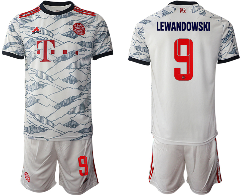 Men 2021-2022 Club Bayern Munich away white #9 Soccer Jersey
